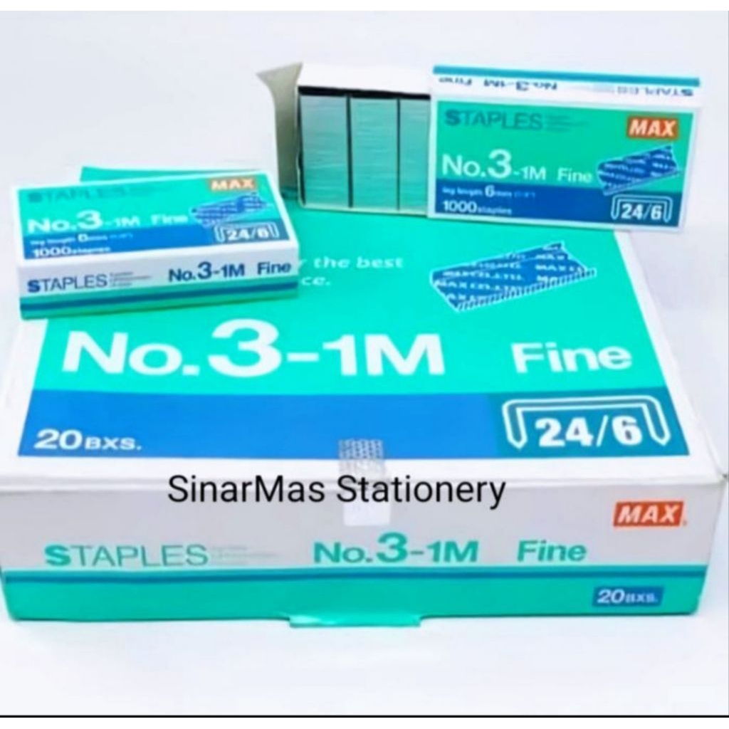

Staples Max no 3-1M 24 / 6 / Isi stapler Max no 3 Asli 100% Japan Stationery