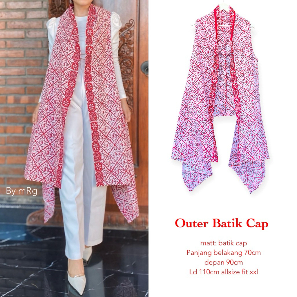 OUTER BATIK CAP OUTER BATIK MERAH PUTIH OUTER BATIK MERAH PUTIH OUTER KEKINIAN BATIK