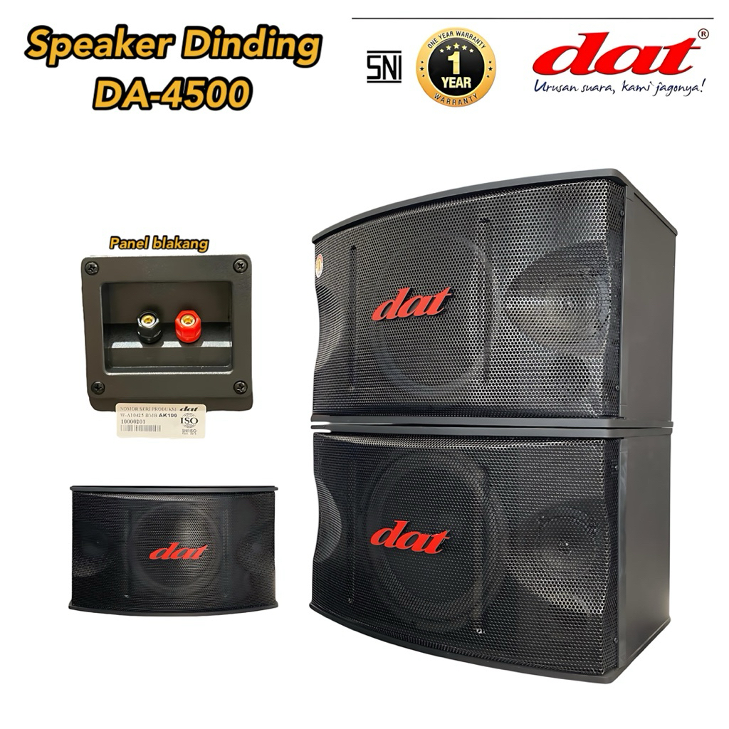 Speaker dinding 10inci speaker DAT DA-4500 speaker pasif 10 inch x 2 plus tweeter