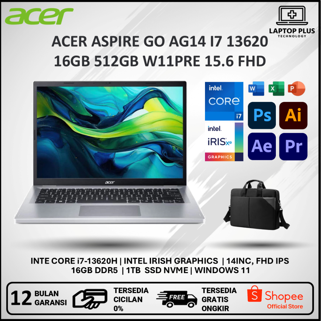 ACER ASPIRE GO AG14 I7 13620H 16GB 512GB 15.6 FHD WINDOWS 11 HOME
