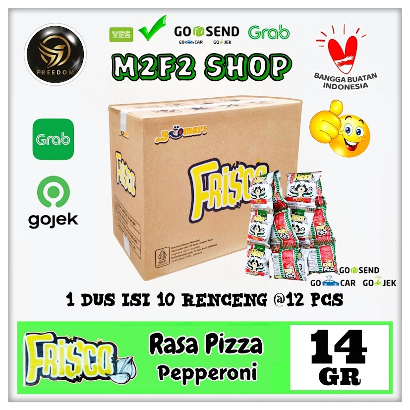 

Frisco Snack Pizza Pepperoni Flavour | Makanan Ringan Ekstrudat Sachet - 14 gr Kemasan Karton (Khusus Bluebird/Gosend/Grab)