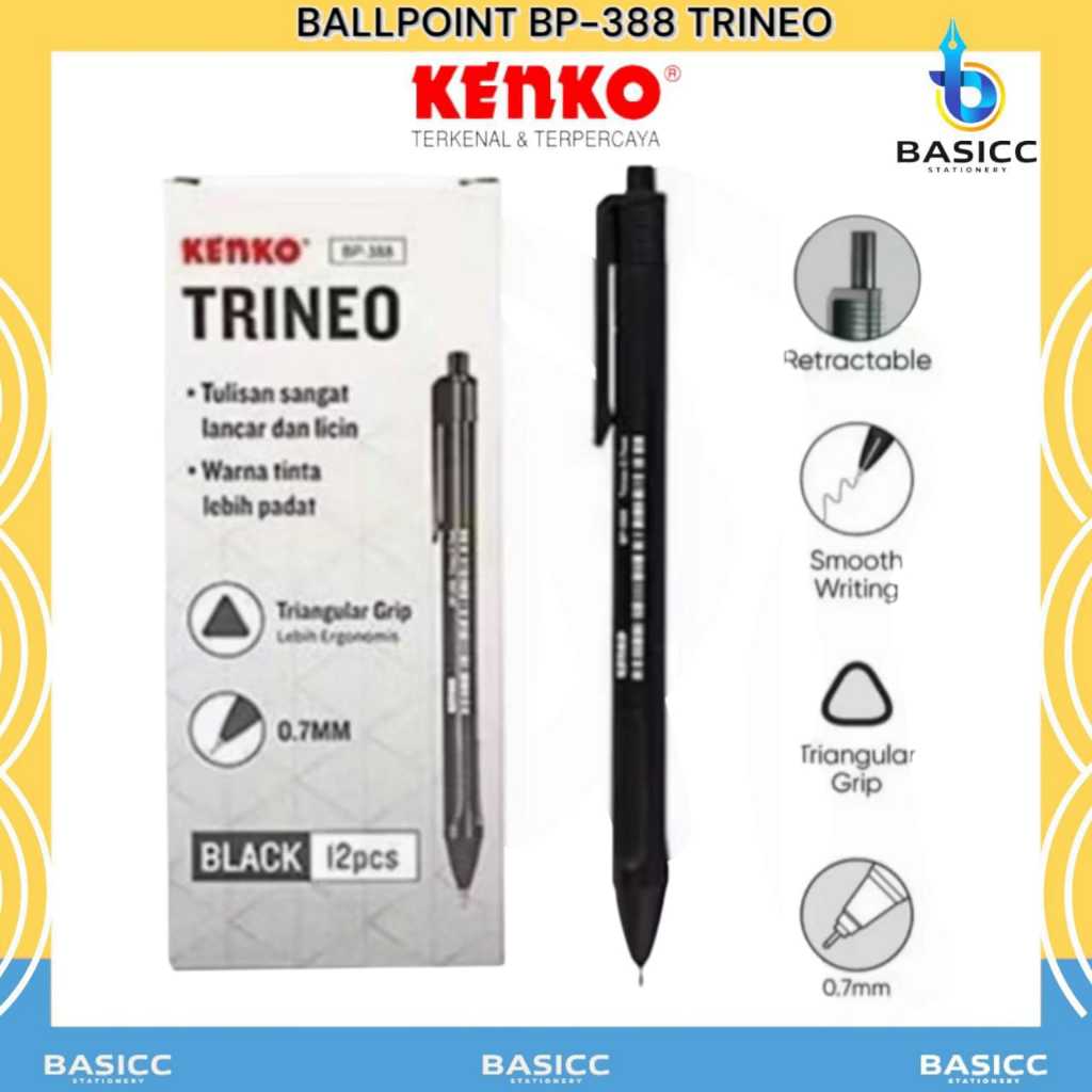 

Kenko Pulpen Bp - 388 Trineo (Black) 0.7mm | @1 Ktk= 12 Pen