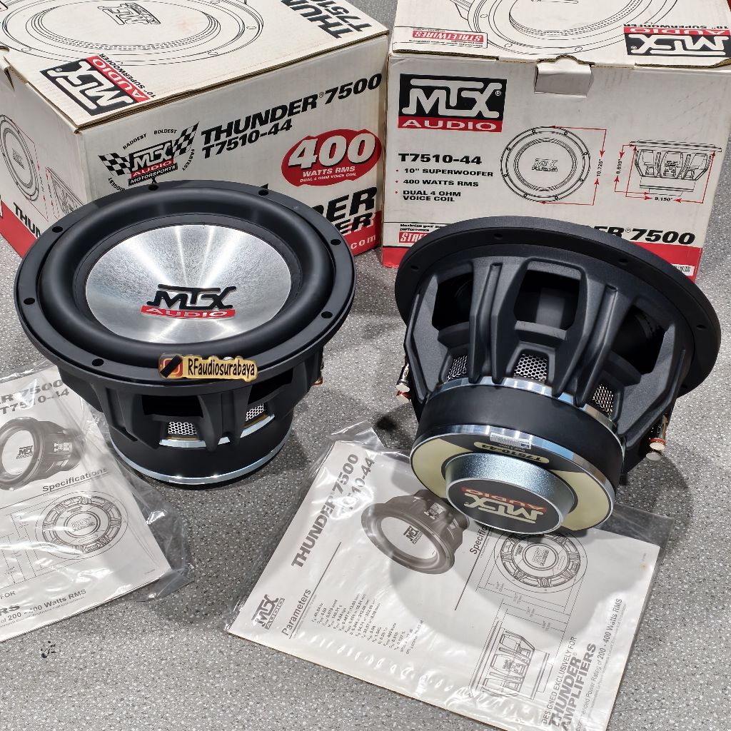1 pcs Subwoofer MTX AUDIO T7510-44 THUNDER 7500 Ukuran 10 inch doble coil 4 ohm 400 watt BARU
