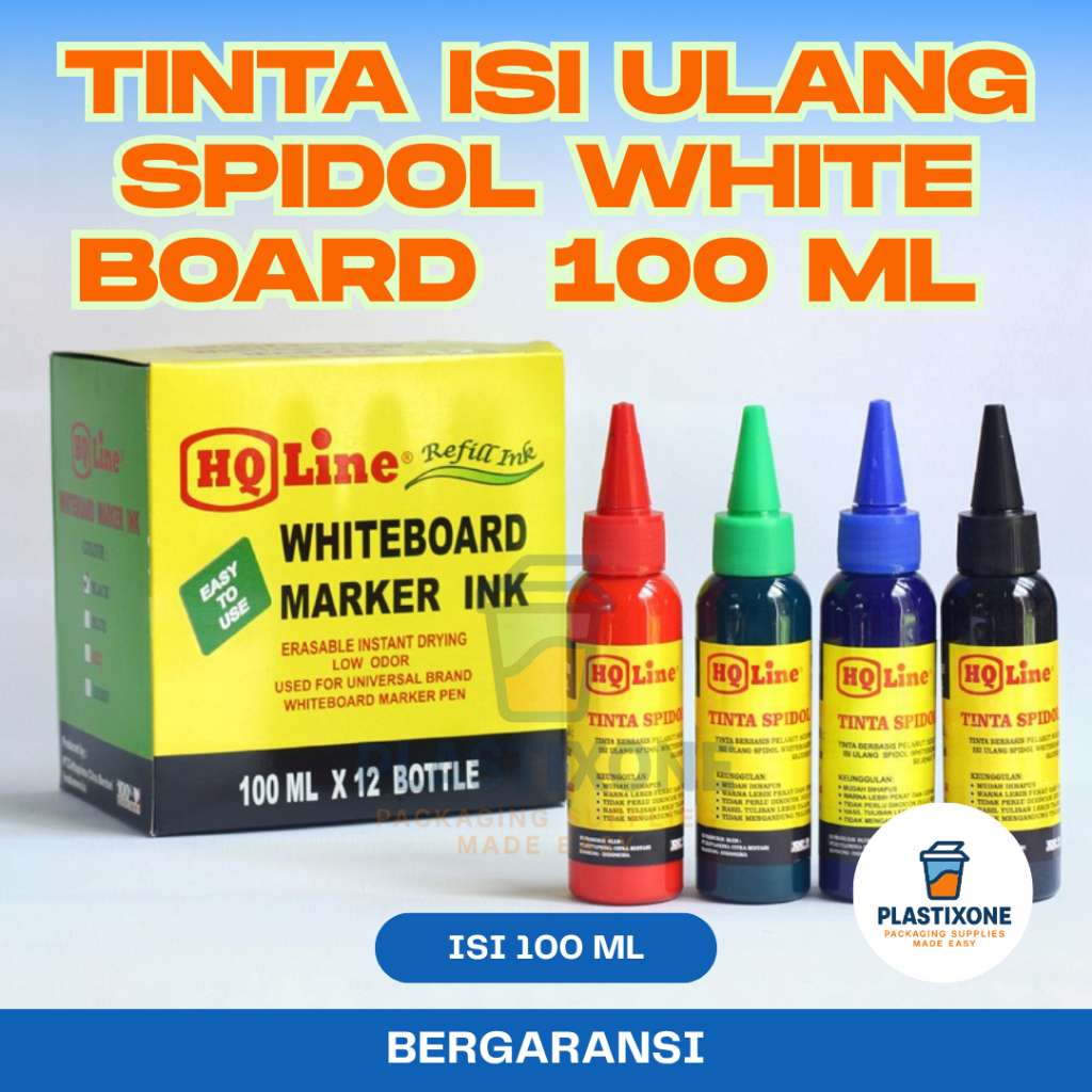 

Tinta Isi Ulang Spidol Whiteboard 100ml HQ Line – Bisa Dihapus | Refill Spidol White Board