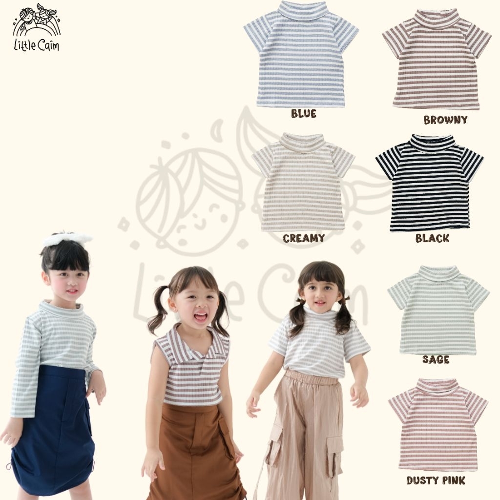 LITTLE CAIM - Xena Turtleneck Pendek baju atasan anak laki laki baju anak unisex baju anak perempuan
