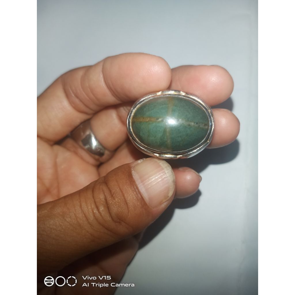 Cincin Batu Akik Tapak Jalak Tali Emas