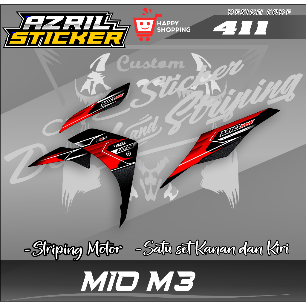 Striping Yamaha Mio M3 Variasi (4) Original Mio i 125 125i Racing 2015 2016 2017 2018 2019 2020 2021