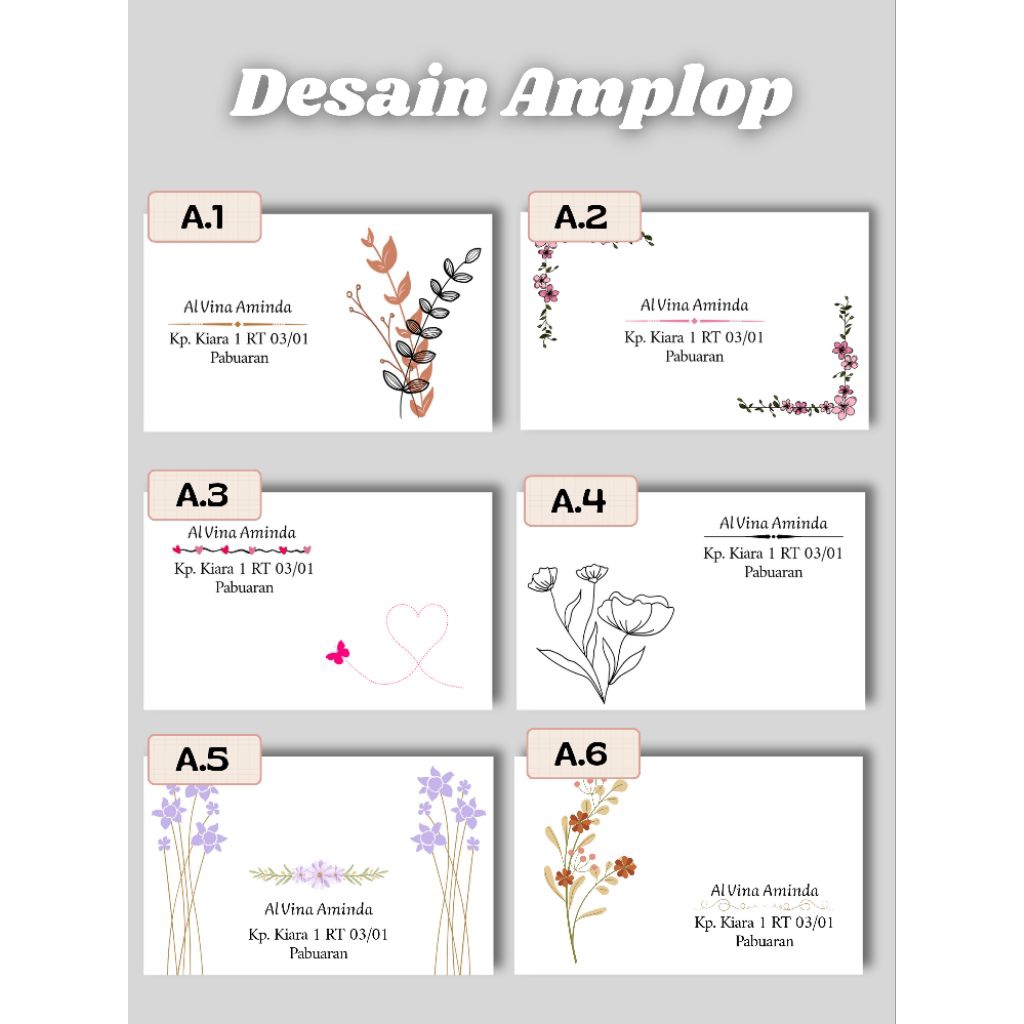 

Amplop Nama Custom harga satu pak/100 pcs