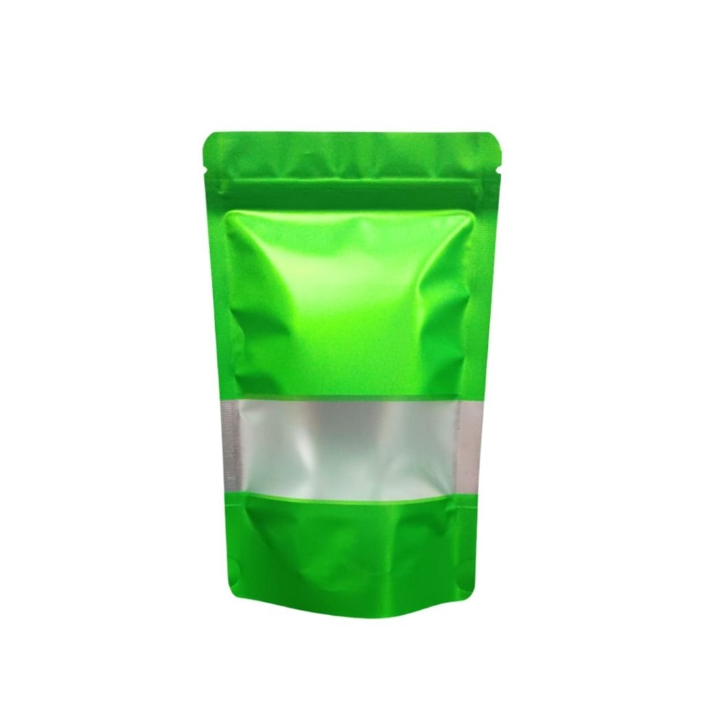 standing pouch hijau window 12x20 cm