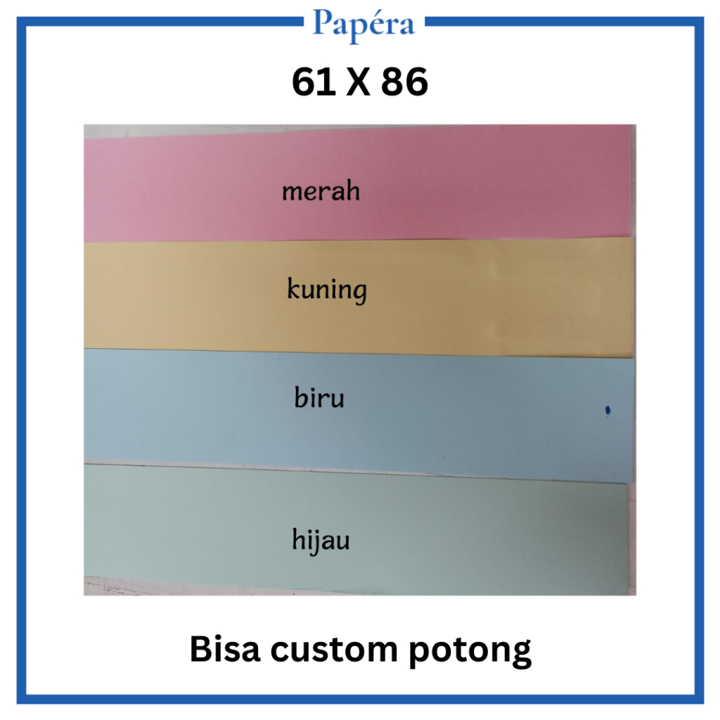 

Kertas BC Super Brief Card Manila Warna Warni 61 x 86