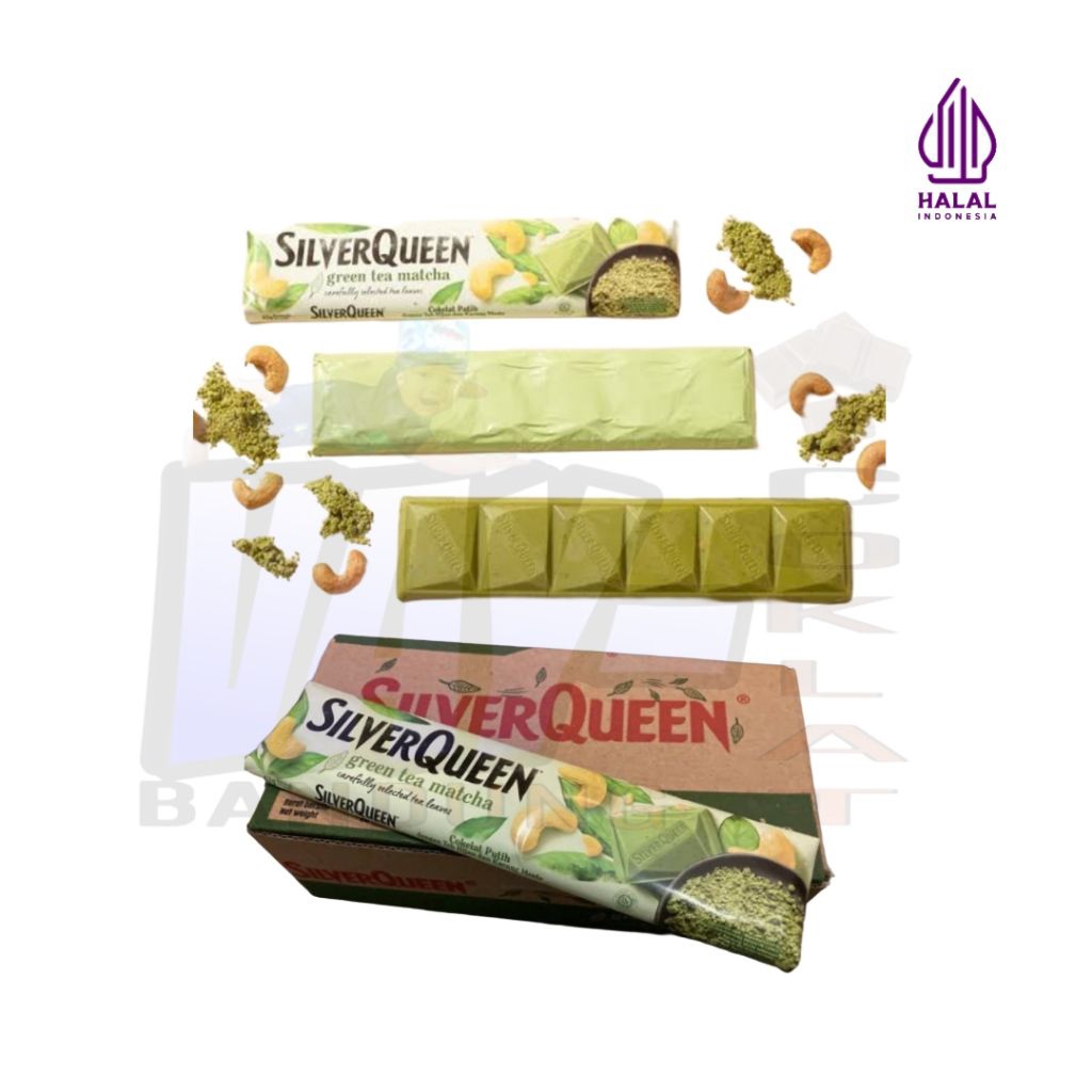 

SILVERQUEEN 55GR GREENTEA COKELAT X10PCS EXP TERBARU