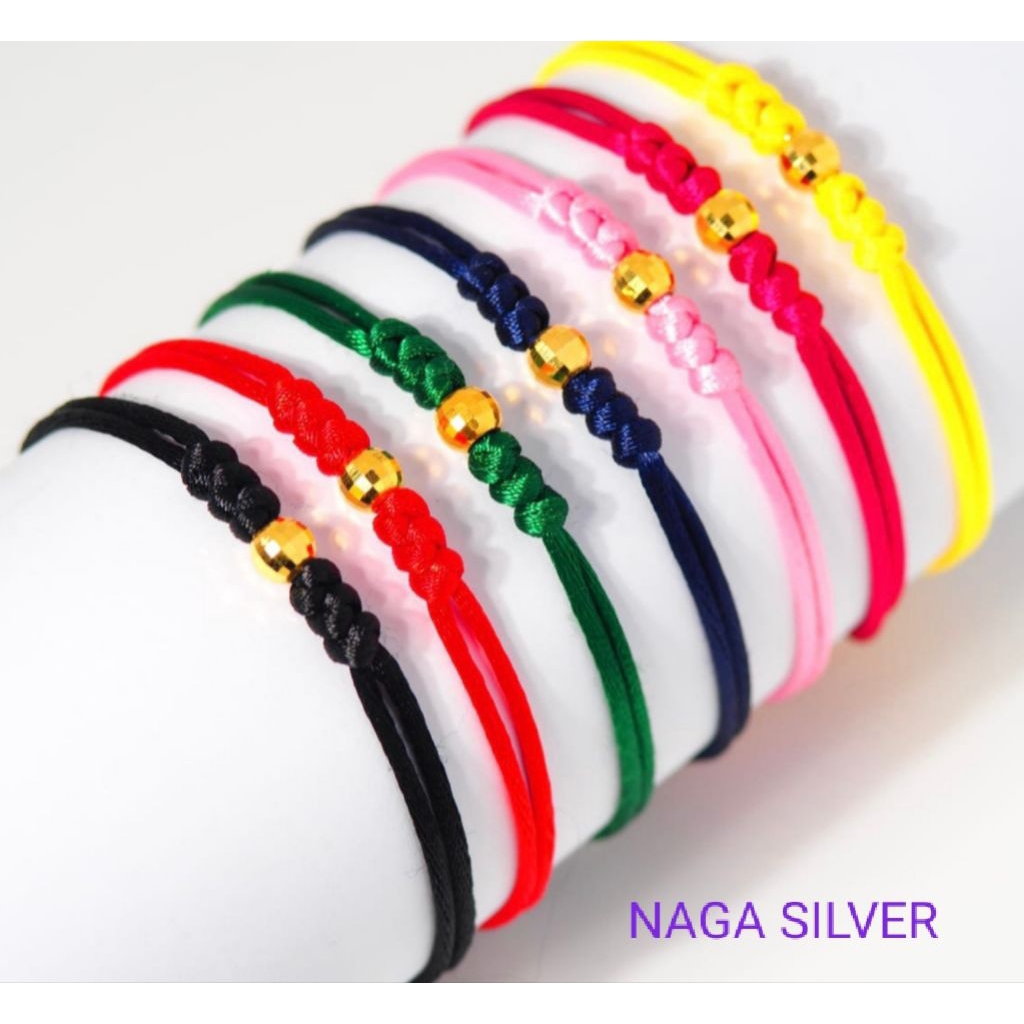 beli 2 gratis 1+ emas murni 24 K gelang tali serut model Semar Nusantara biji lada 18 k