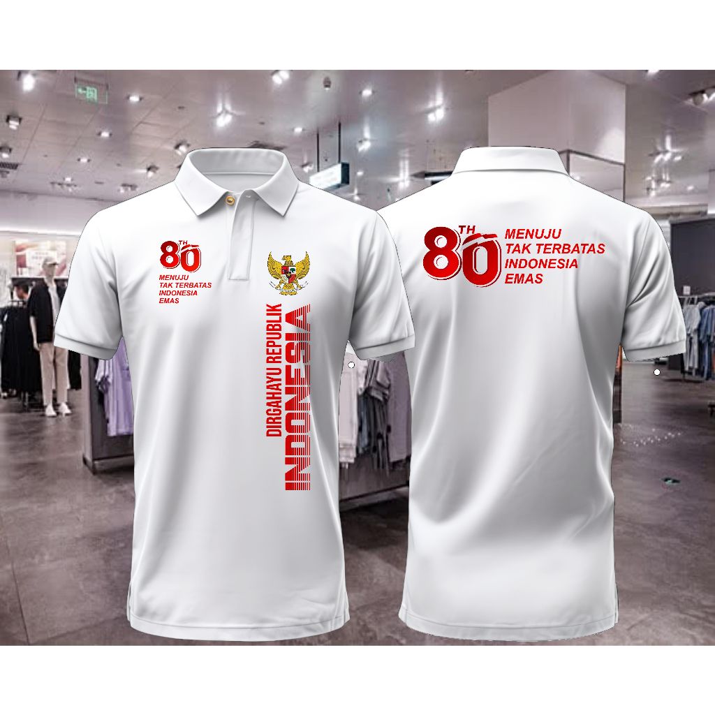 KAOS POLO SHIRT KEMERDEKAAN INDONESIA- KAOS KEMERDEKAAN INDONESIA-BISA CUSTOME