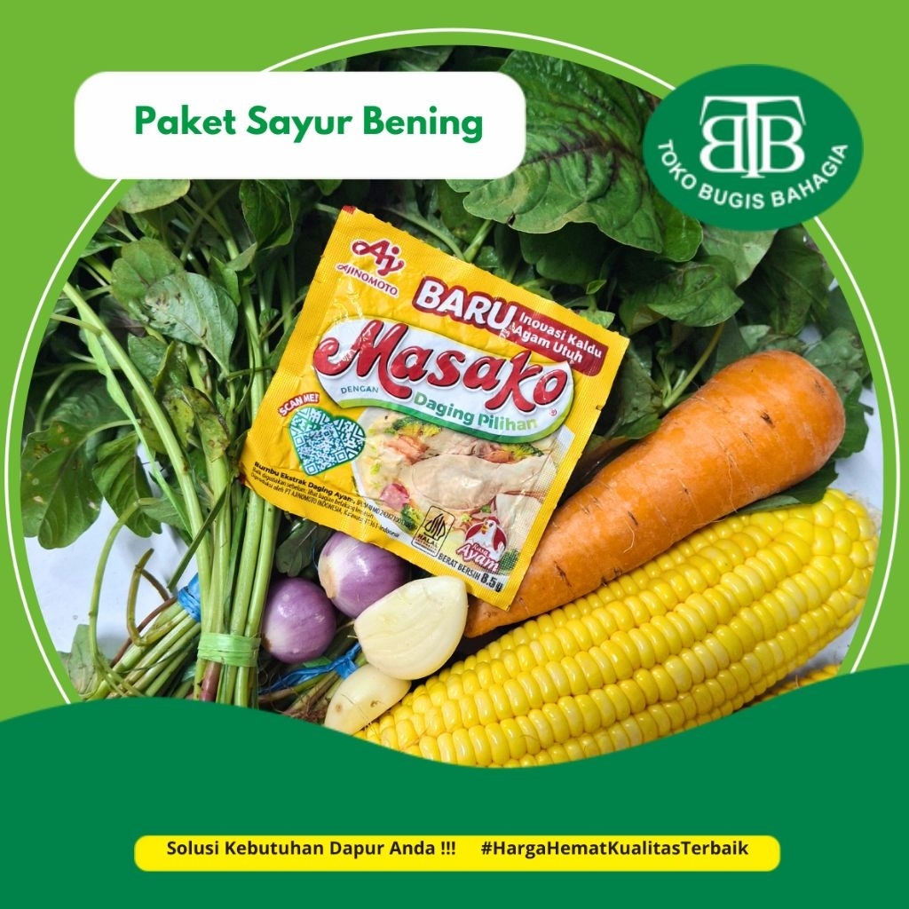 

Paket Sayur Bening Bayam isi (Bayam,jagung,wortel,baput,bamer,masako), Murah Makassar