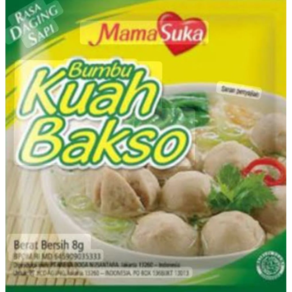 

{ rentengan} mama suka bumbu kuah bakso 1 renteng isi 12 pc x8 gram...