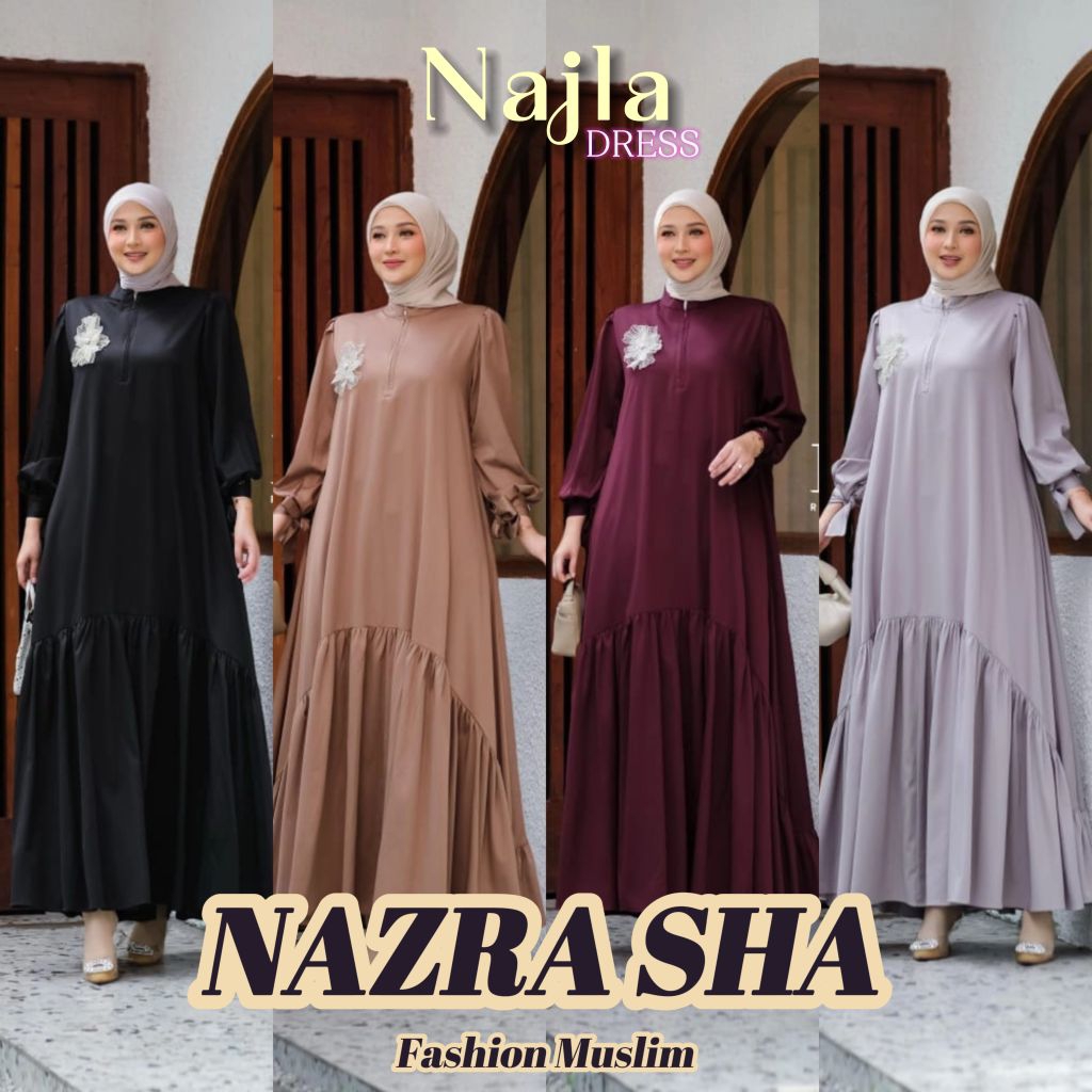 (pN) RAFIKA NAJLA Baju Dress Gamis Wanita Muslim Najla Dress By Rafika. Nazra Sha
