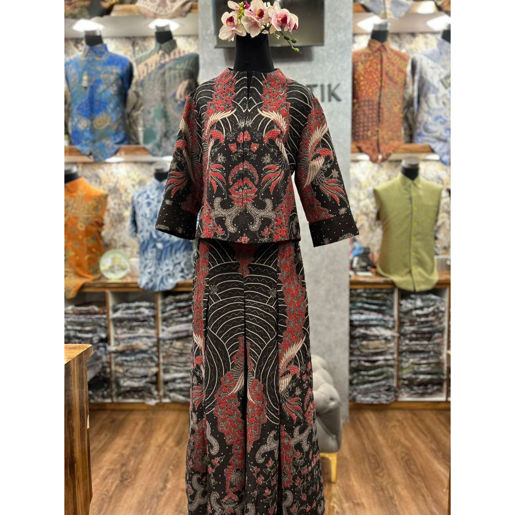Lano Batik One Set - Stelan Blazer Batik Wanita - Outer Batik Wanita - Batik Katun Premium