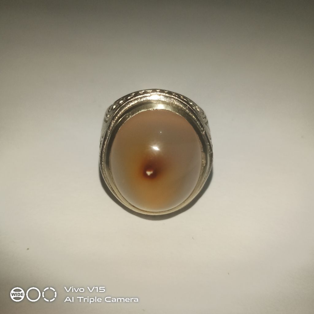 Cincin Batu Akik Cimpago Biru Saga Merah Tunggal
