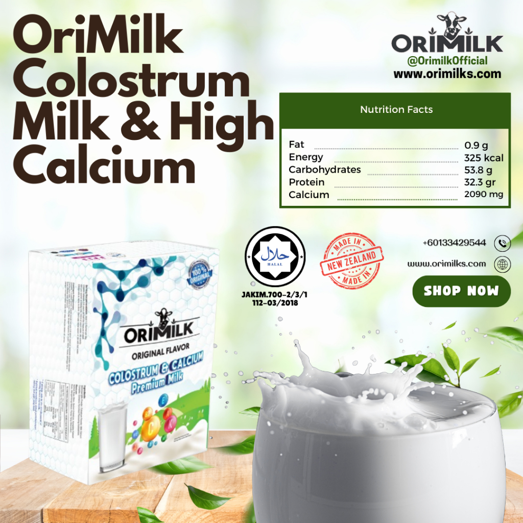 

BOX SUSU KOLOSTRUM NEW ZEALAND TERBAIK - ORIMILK BEST COLOSTRUM & CALCIUM MILK (PILIH RASA ORIGINAL / COKLAT / KOPI)