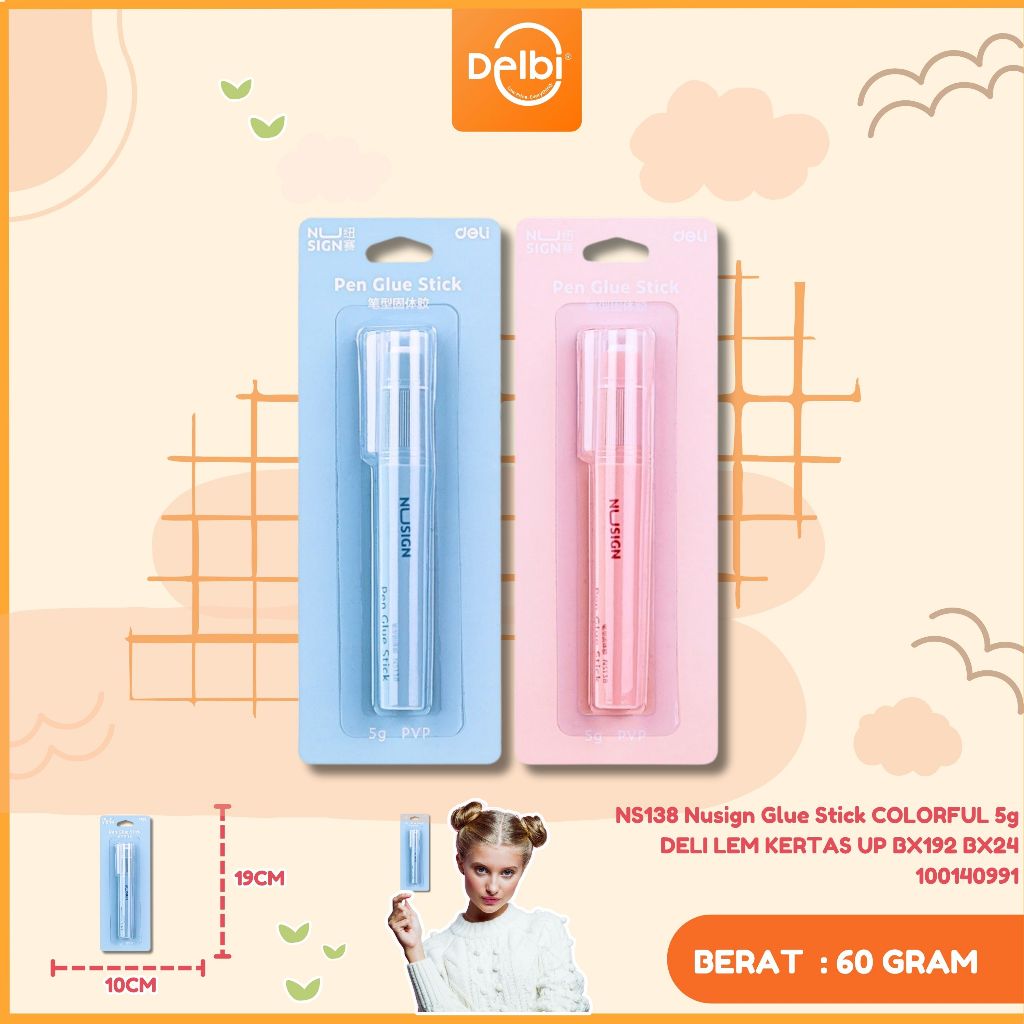 "Deli Nusign Pen Glue Stick NS138 NUSIGN GLUE STICK COLORFUL 5G