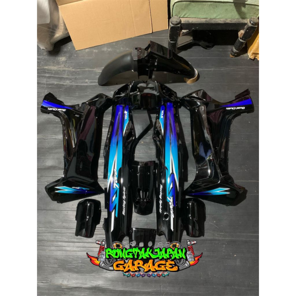full set bodi halus fiz r f1zr full hitam striping custom sstwo biru toska cover body fizr f1zr fiz 