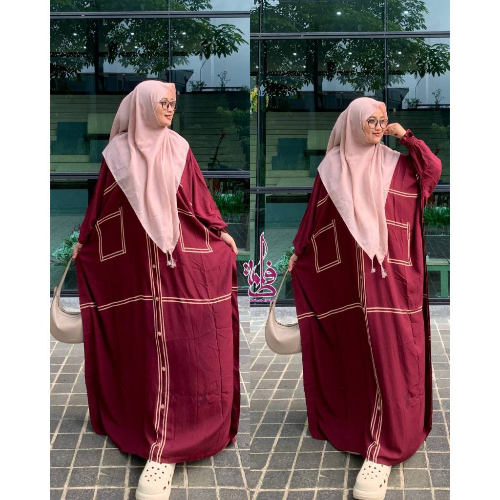 Gamis kaftan Rayon Terbaru Kaftan abaya Lengan Panjang busui Resleting Jumbo Kaftan Daster Kekinian
