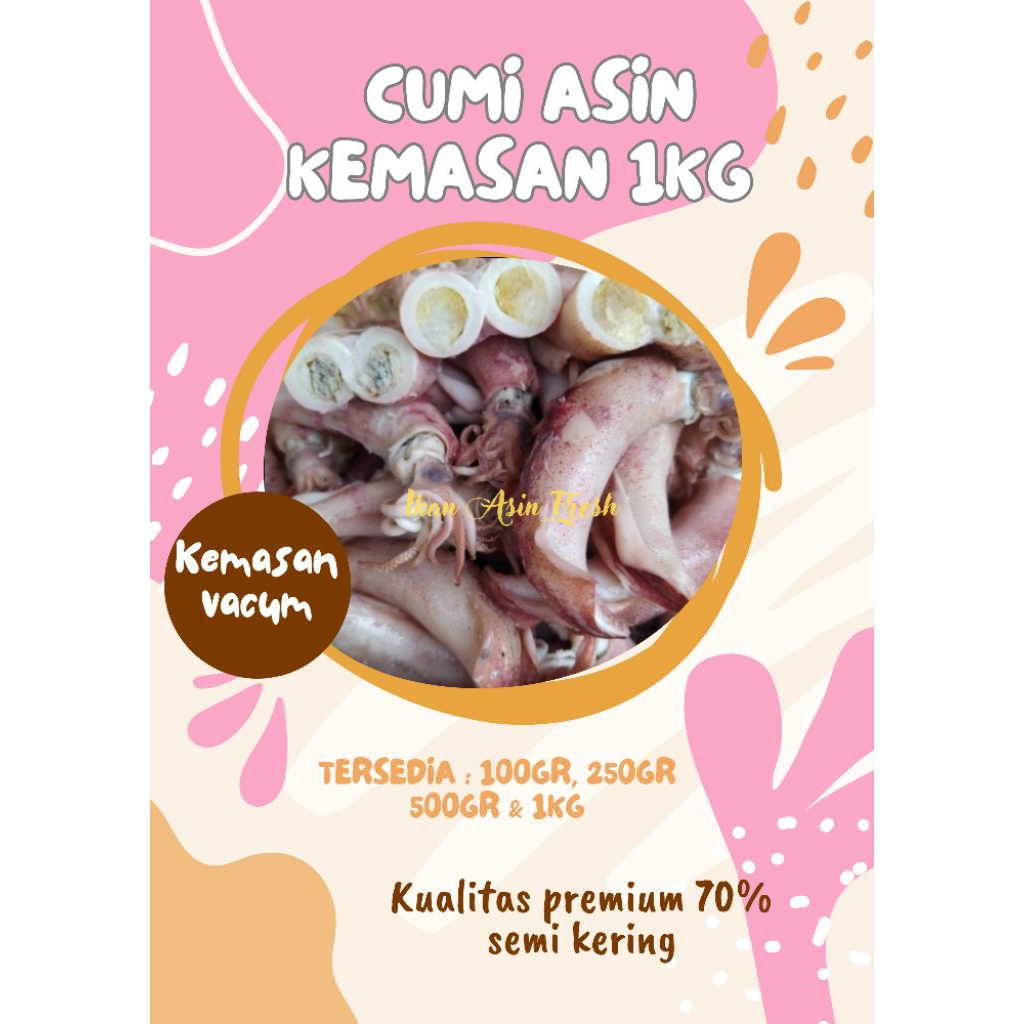 

Cumi Asin Fresh Kemasan Vacum 1kg 100% Kualitas Premium Dengan Harga Termurah