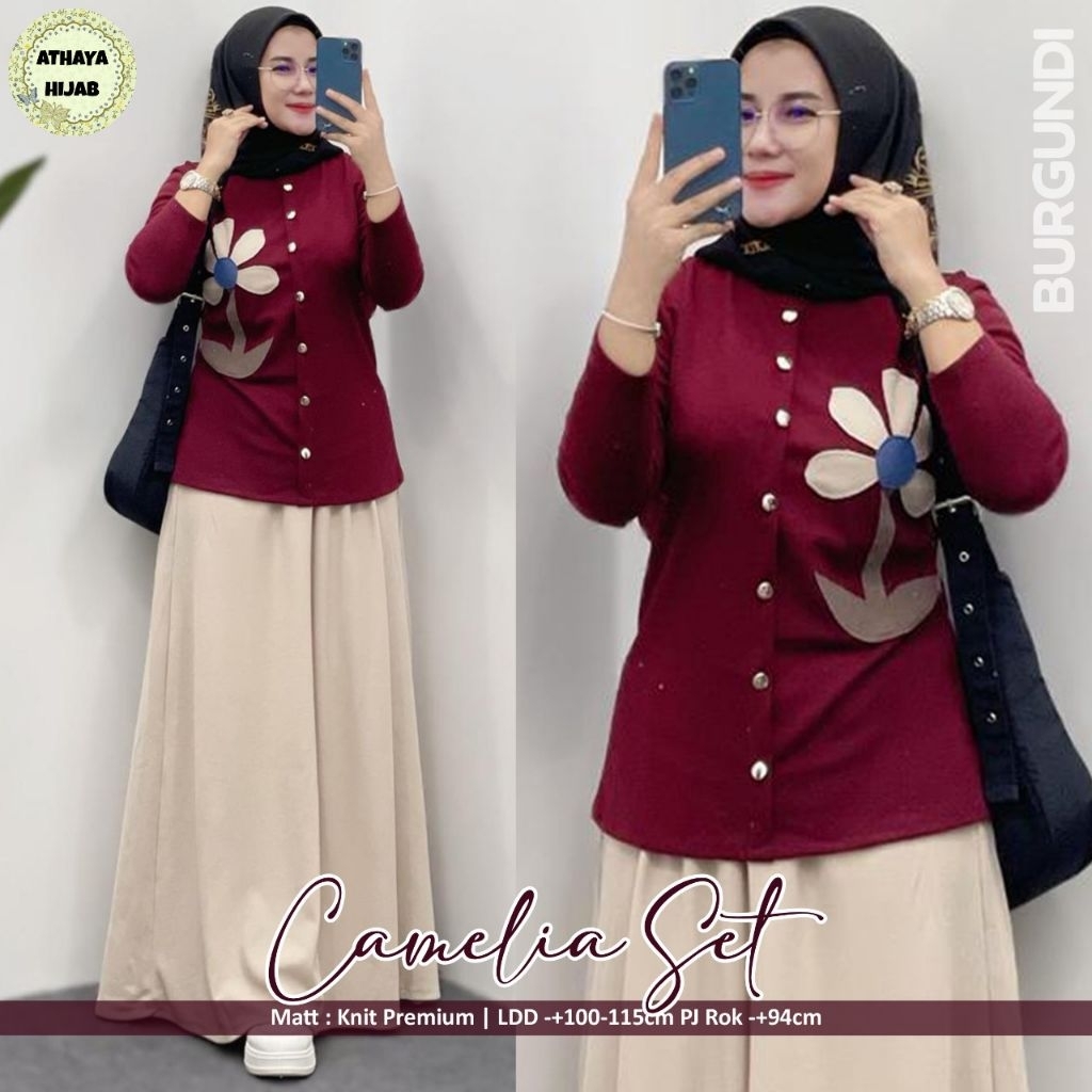 Setelan Camila One Set Rok Ld110 Kaos Knit Premium