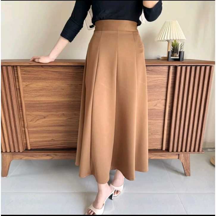 Terbaru Audy Skirt - Loose Maxi Skirt For Women Natural Collection Rok Audy Skirt - Korean Loose