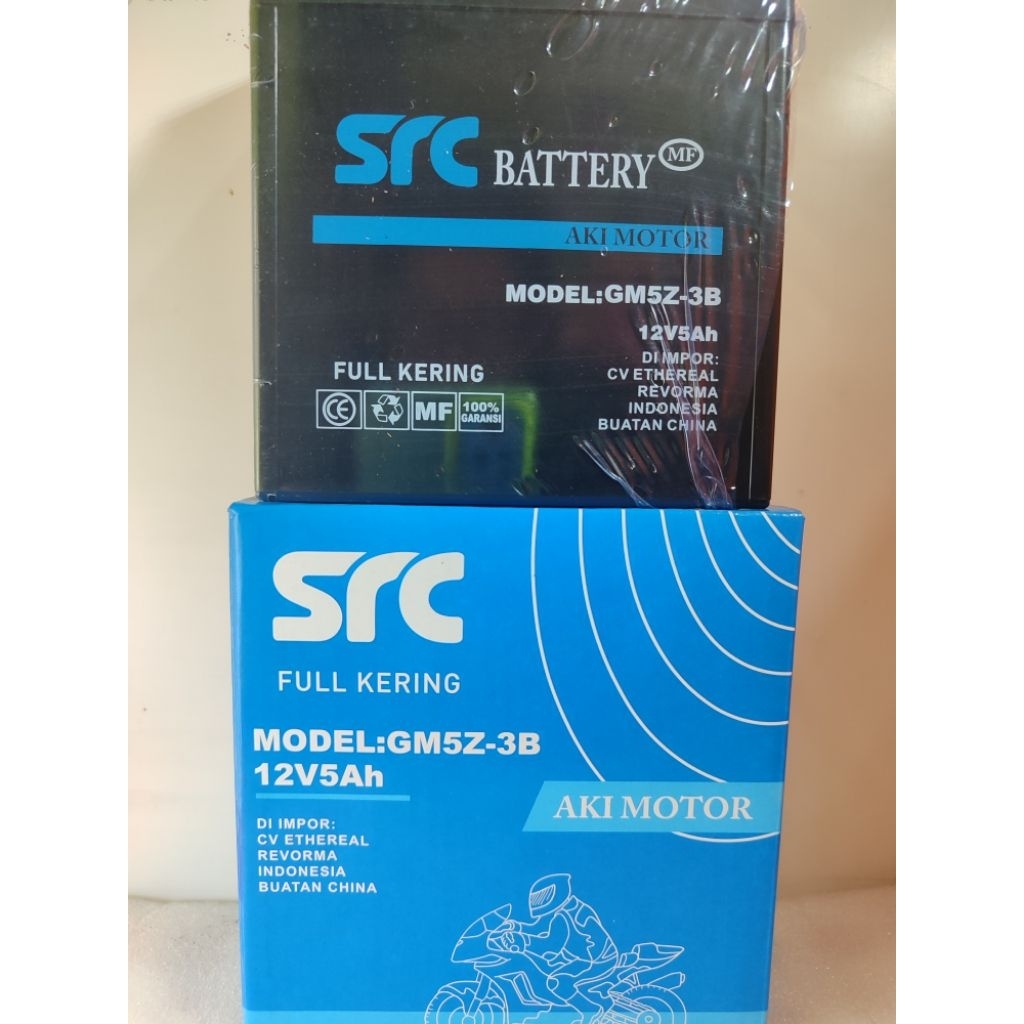 Aki kering SRC GM5Z Maintenance Free Supra, JupiterZ, Grand, Mega pro