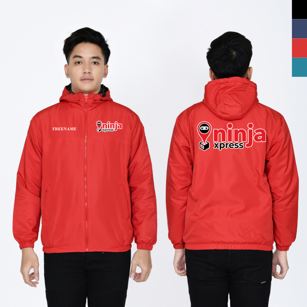 Jaket Kurir Driver Ninja Express Custom Nama & Logo Bahan Parasut Jaket Kerja Lapangan