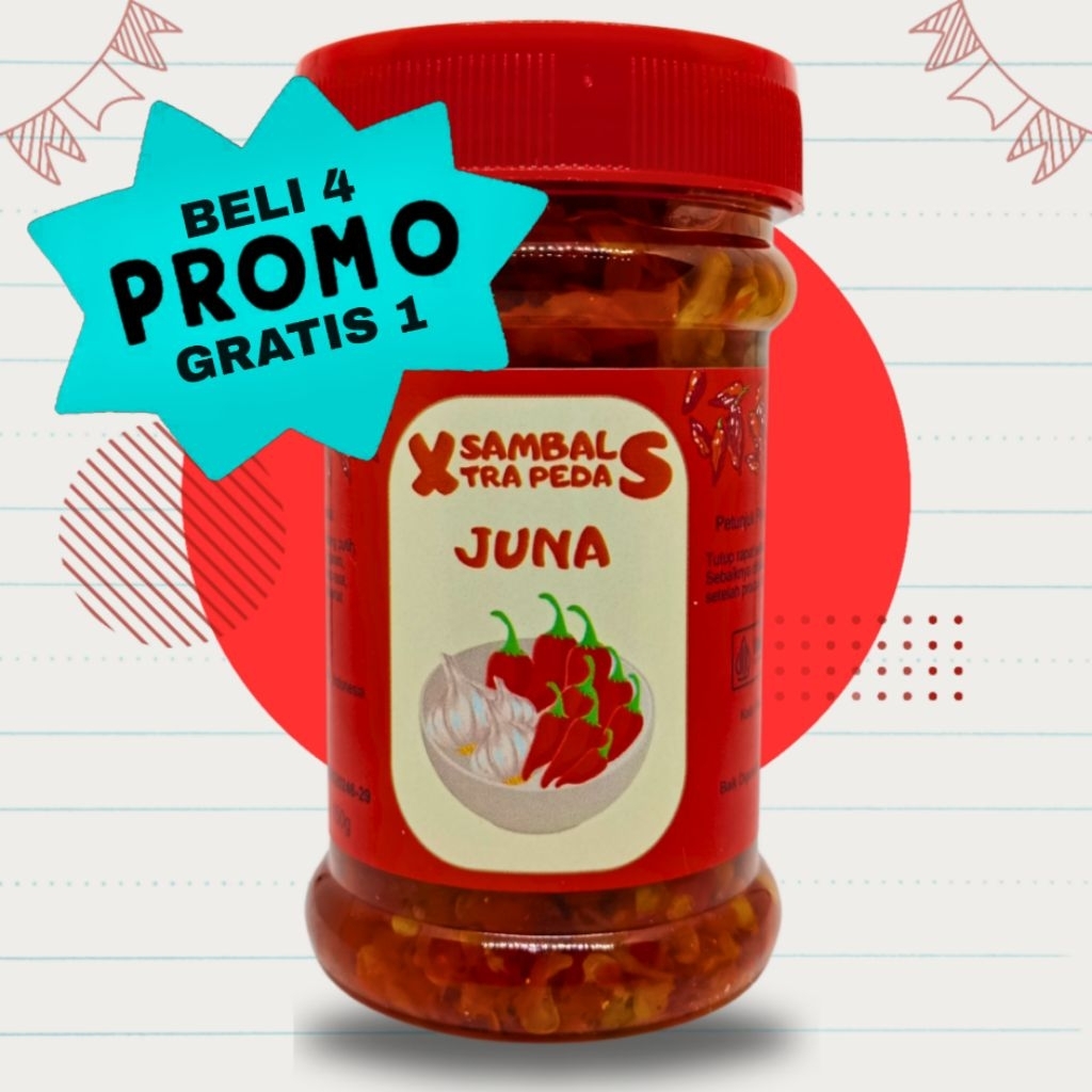

BELI 4 GRATIS 1 - Sambal Juna Xtra Pedas - Sambel Jujur Enak