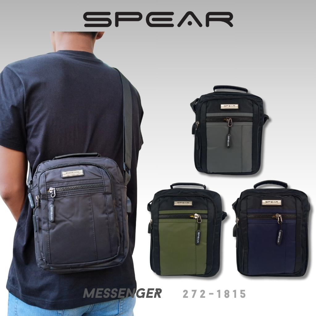 SPEAR Tas Selempang Kanvas Unisex Pria Wanita Kerja Laptop Kuliah Vellosling Series WB-272-1815