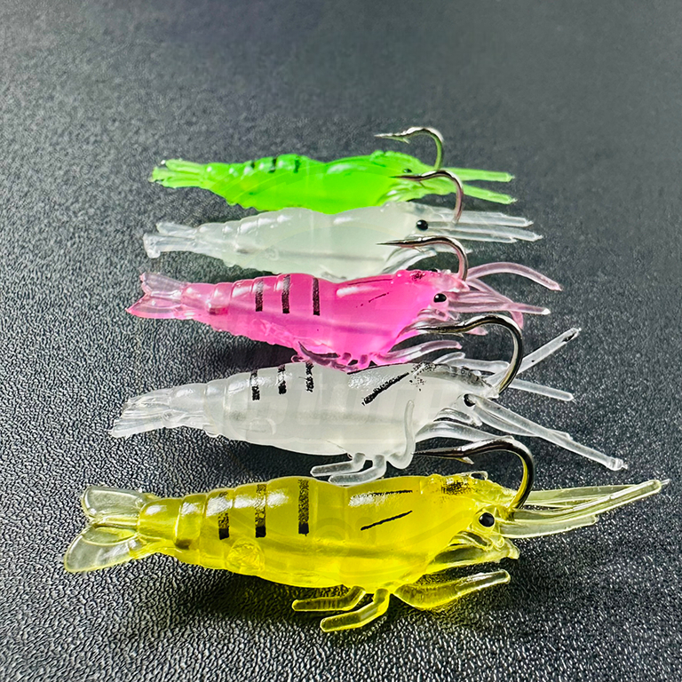 Umpan Soft Lure Udang Tiruan Umpan Pancing Udang  10 pcs Soft Lure Silicone Premium dengan Kail Taja