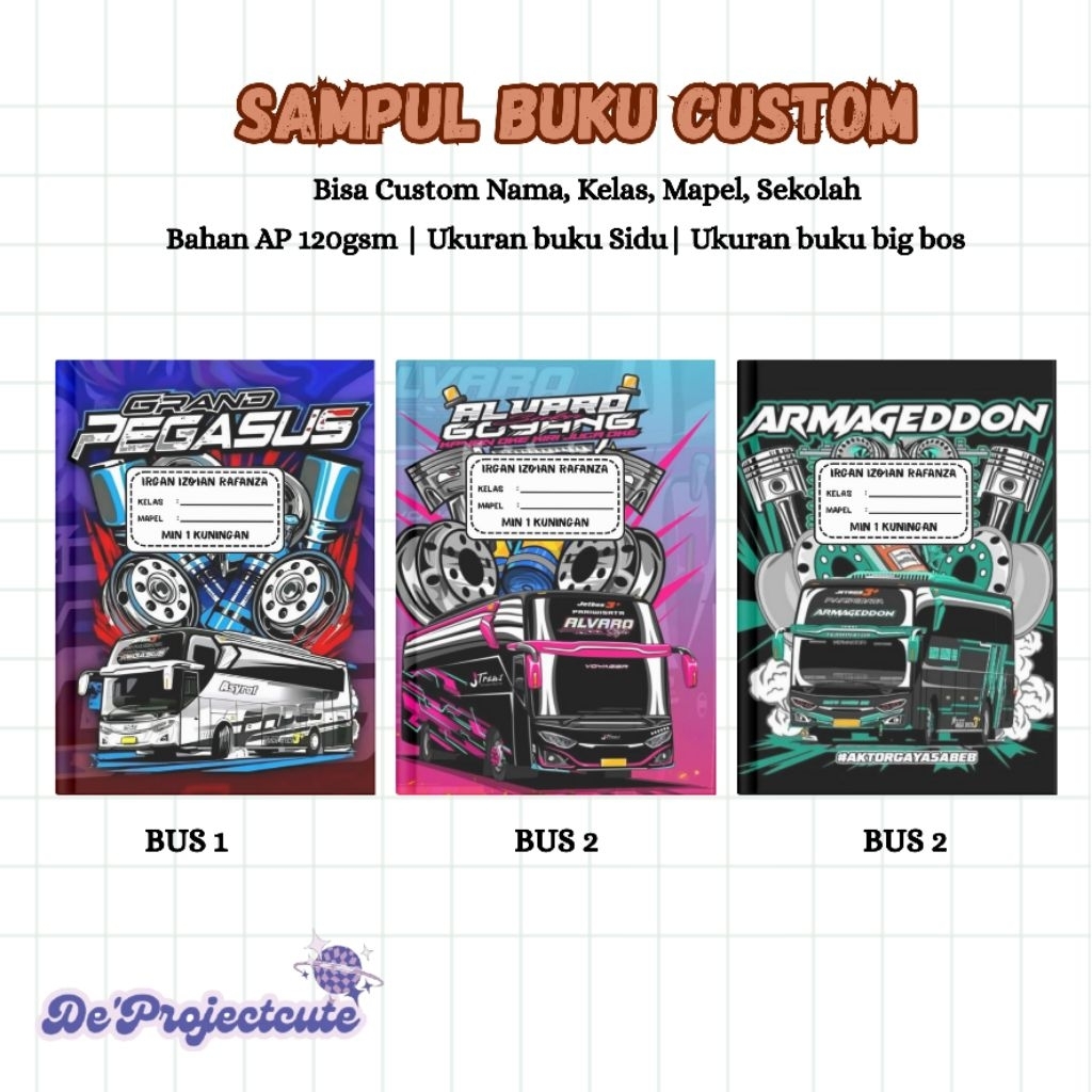 

Bus Telolet Basuri / Sampul Buku Custom / Sampul buku pelajaran
