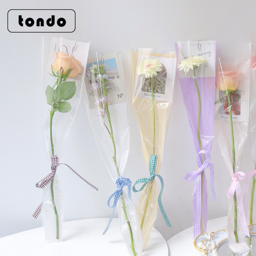 

MACARON SINGLEROSE WRAP FLOWER OPP (10pcs/ pack) / cellophane bunga single, mini bouquet wrap