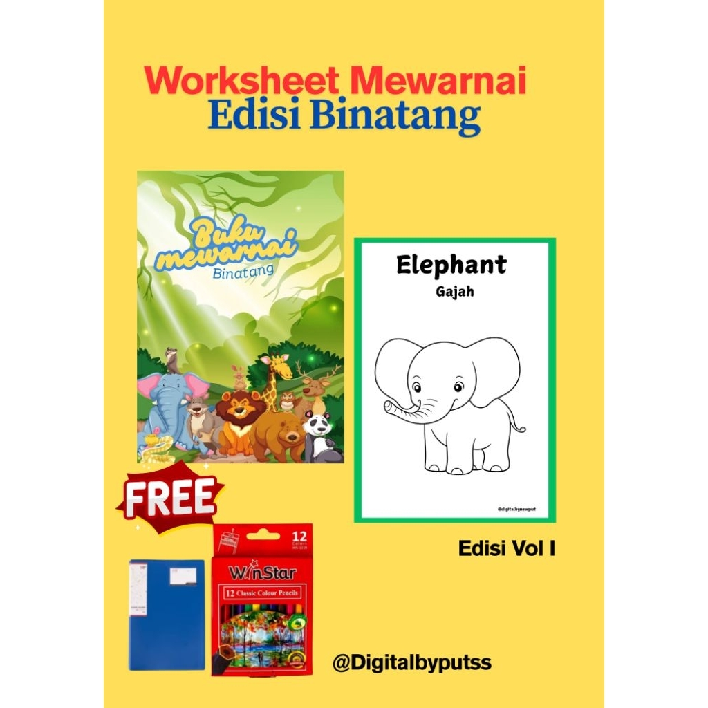 

Worksheet Menggambar Anak - Volume 1: Edisi Binatang | Produk Fisik