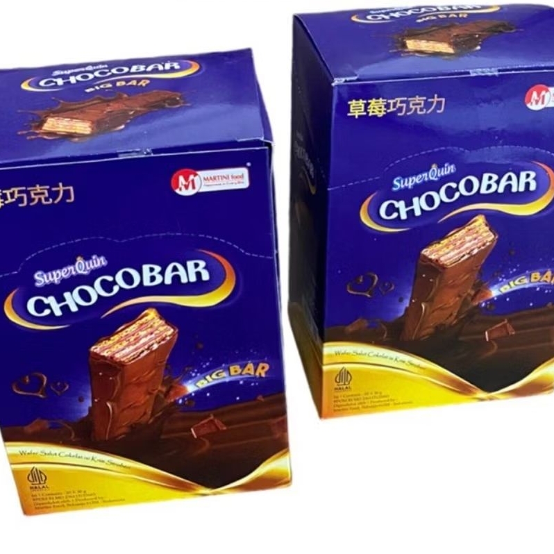 

SUPERQUIN CHOCO BIG BAR NETTO 1 BOX ISI 20 PCS X 30 GR