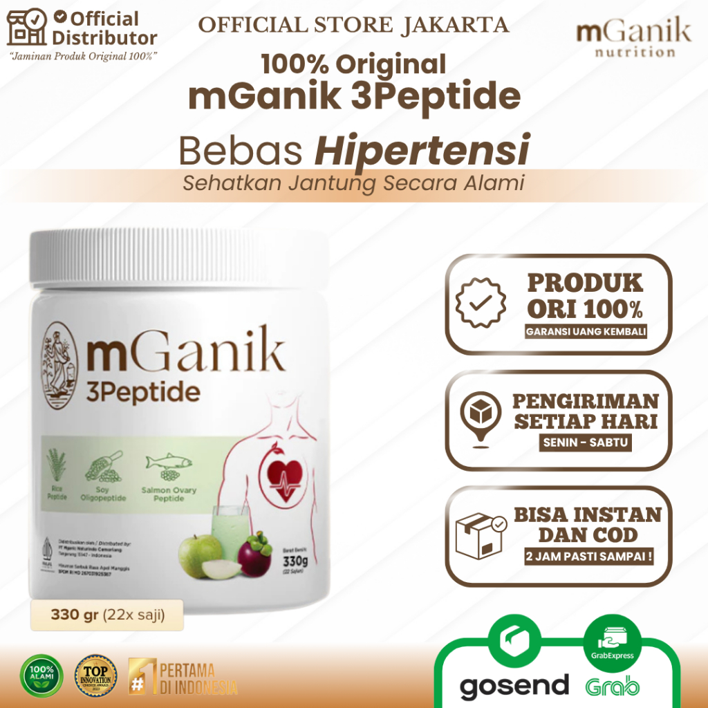 

mGanik 3Peptide 660gr - Suplemen Hipertensi BPOM