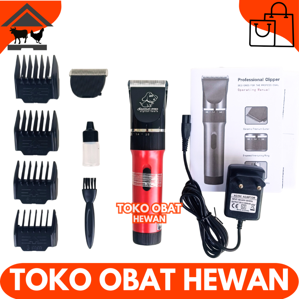 BAORUN P6 MERAH - Alat Cukur Hewan Elektrik untuk Bulu Domba - Mesin Cukur Domba Anjing Kucing Kambi