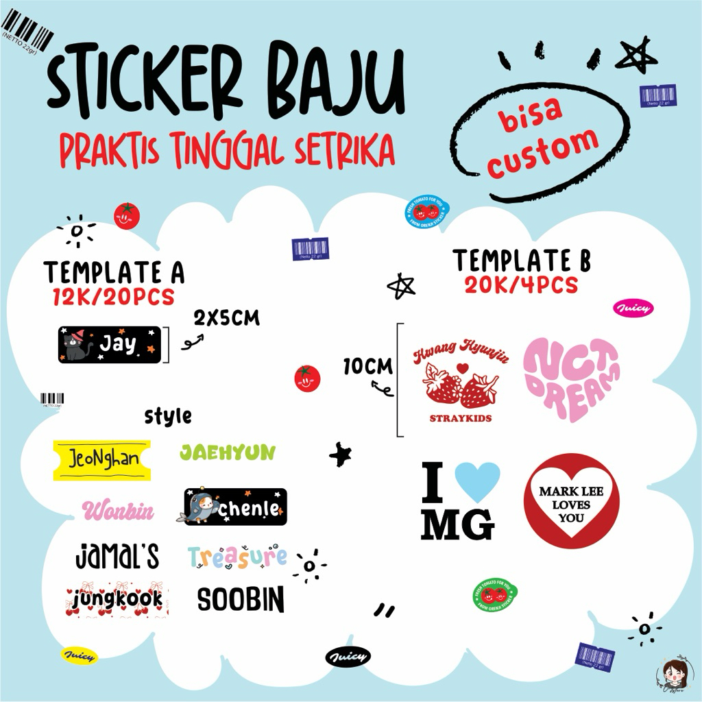 

STICKER SABLON BAJU