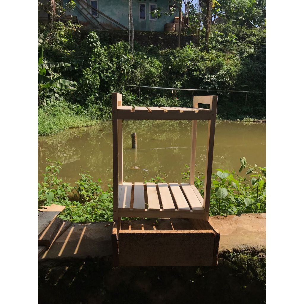 rak dispenser 2 susun multifungsi meja galon