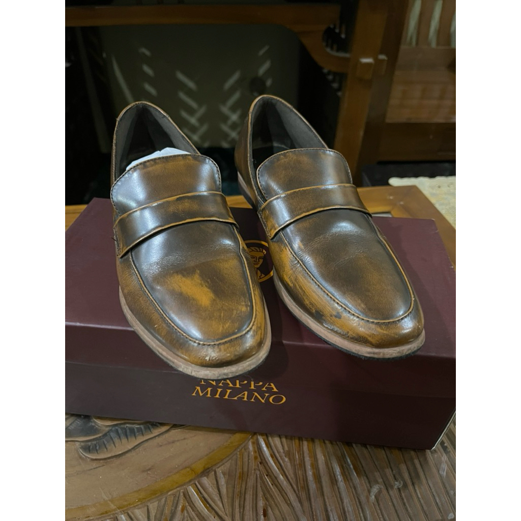 Sepatu Loafers Formal Wanita Nappa Milano Salva Loafers Tan