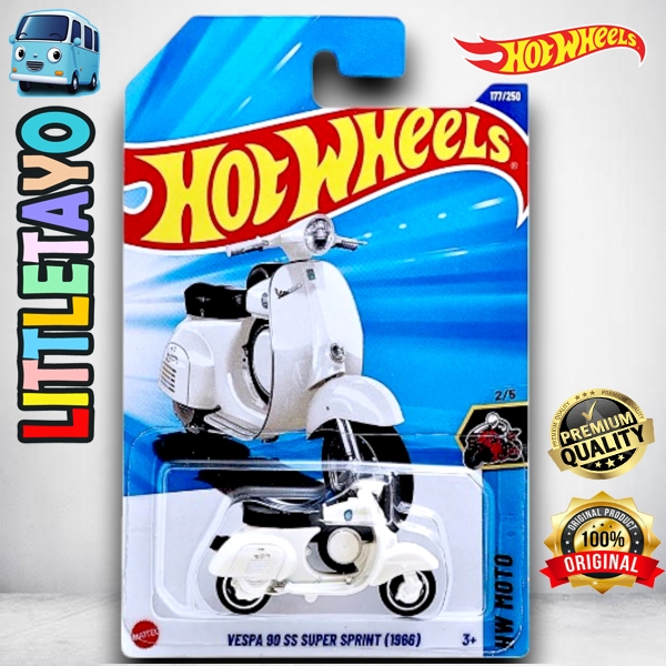 Hot Weels Vespa 90 SS Super Sprint 1966 Putih Diecast Motor Motorcycle
