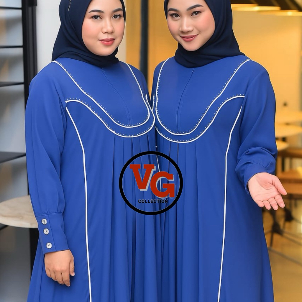 Virgo - Serena Dress/Gamis(Gamis Only)Bahan Marbela Silk Anti UV Busui Gamis Lebaran 2025