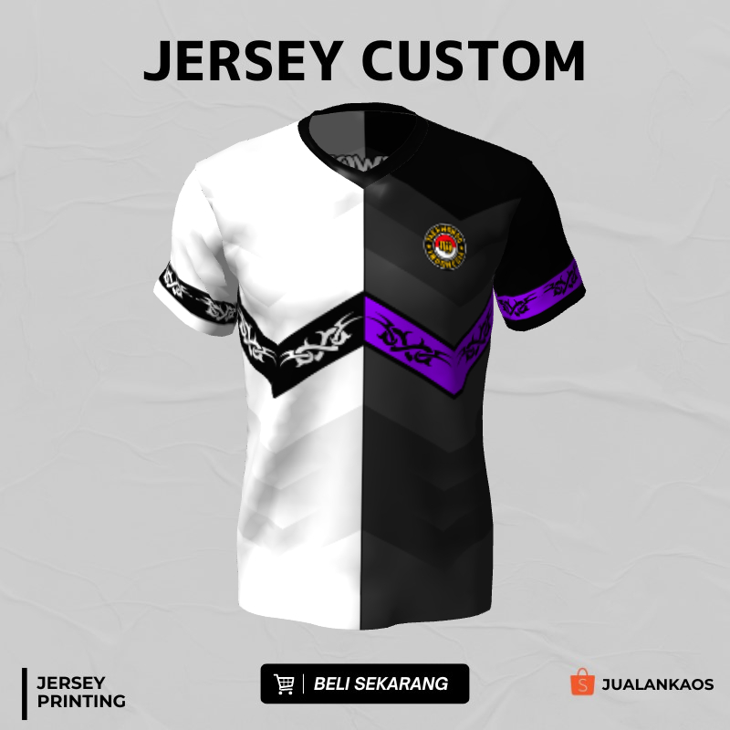 Baju Kaos Jersey Taekwondo Hitam Putih Motif Garis Batik 153