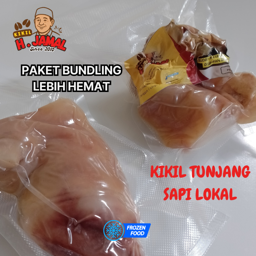 

[BUNDLING HEMAT] Kikil Tunjang kaki Sapi Lokal Matang 2 x 500gr – Frozen Food Siap Masak Empuk | 1kg