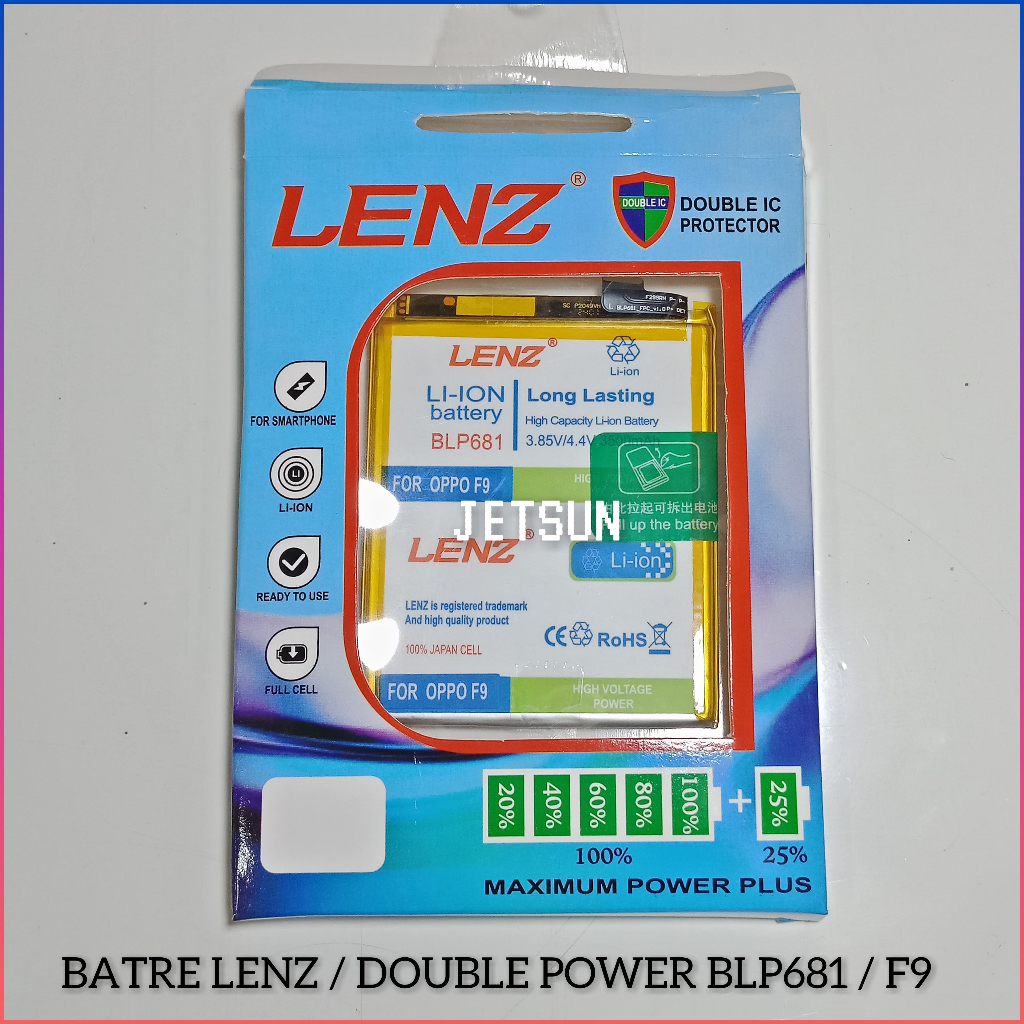 BATERAI LENZ DOUBLE POWER OPPO F9 / BLP681