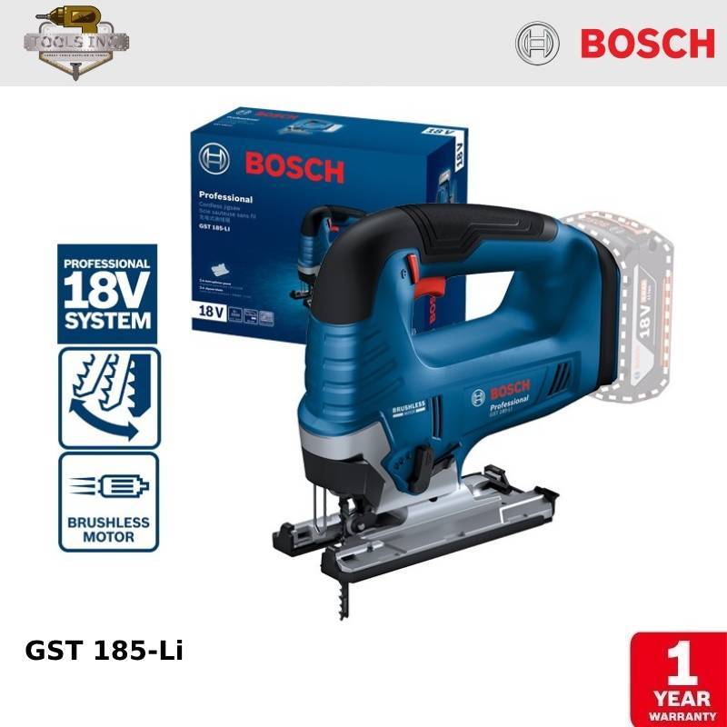 Bosch Brushless Jigsaw / Jigsaw Baterai 18 Volt GST 185-Li - UNIT ONLY