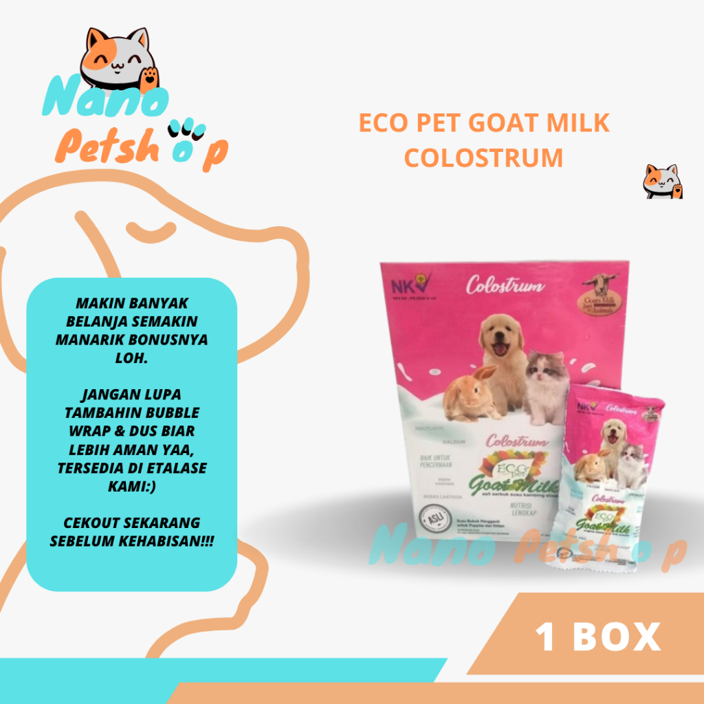 SUSU ECOPET COLOSTRUM 1 BOX - Susu Kucing, Kelinci, Anjing 1 Box / Susu Kucing Kolostrum